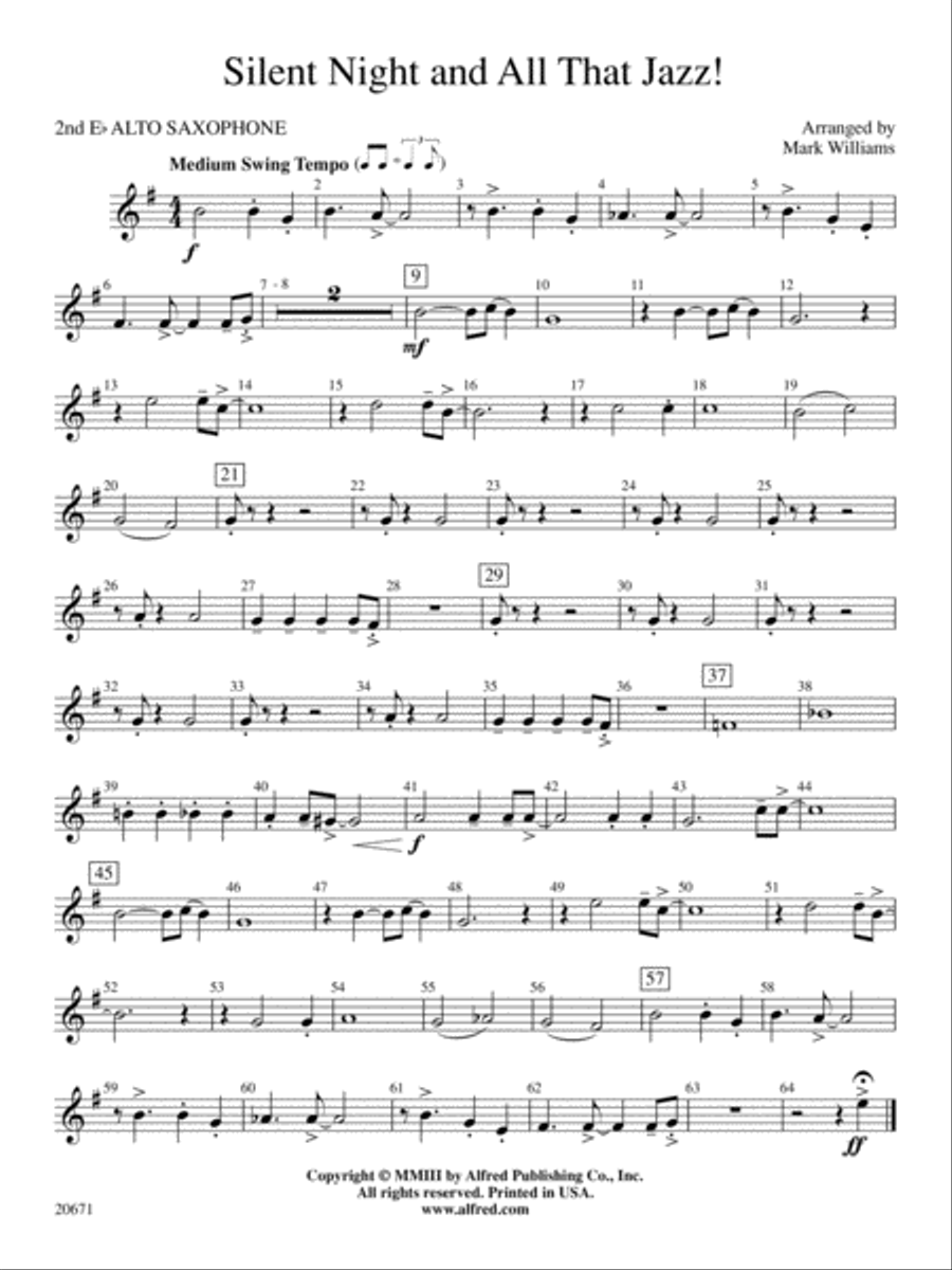 Alto sax best sale jazz sheet music