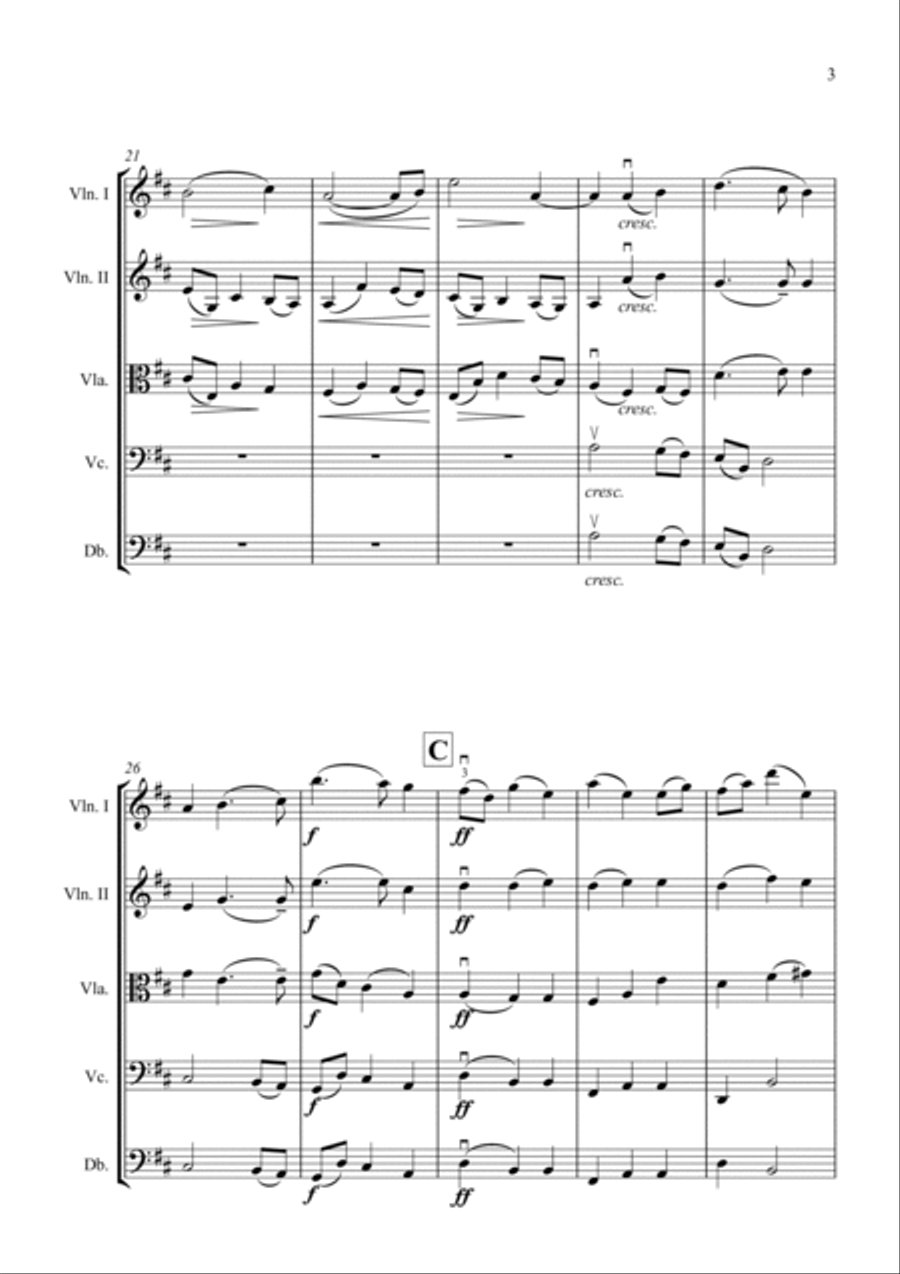 Nimrod, from Enigma Variations, by Sir Edward Elgar. Arranged for String Orchestra by Adrian Mansukh String Orchestra scores gallery preview page 3