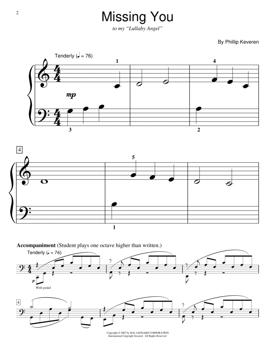 Missing You Missing You Piano Method scores gallery preview page 1