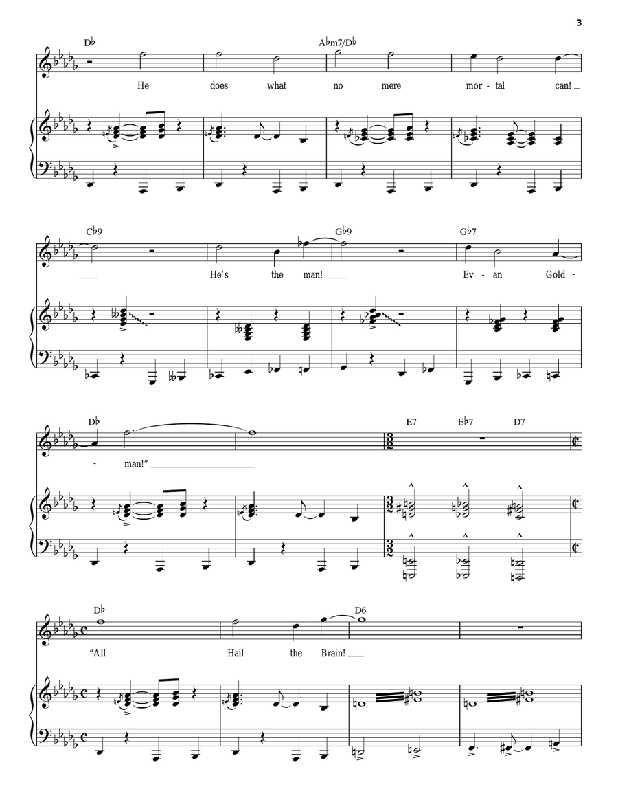 All Hail The Brain / Terminal Illness (from 13: The Musical) Piano, Vocal scores gallery preview page 3