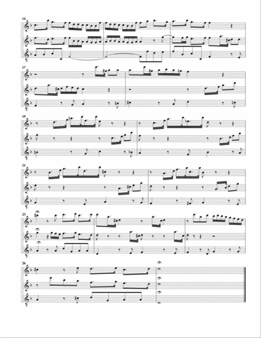 Trio for organ, BWV 585 (arrangement for 3 recorders) Recorder scores gallery preview page 2