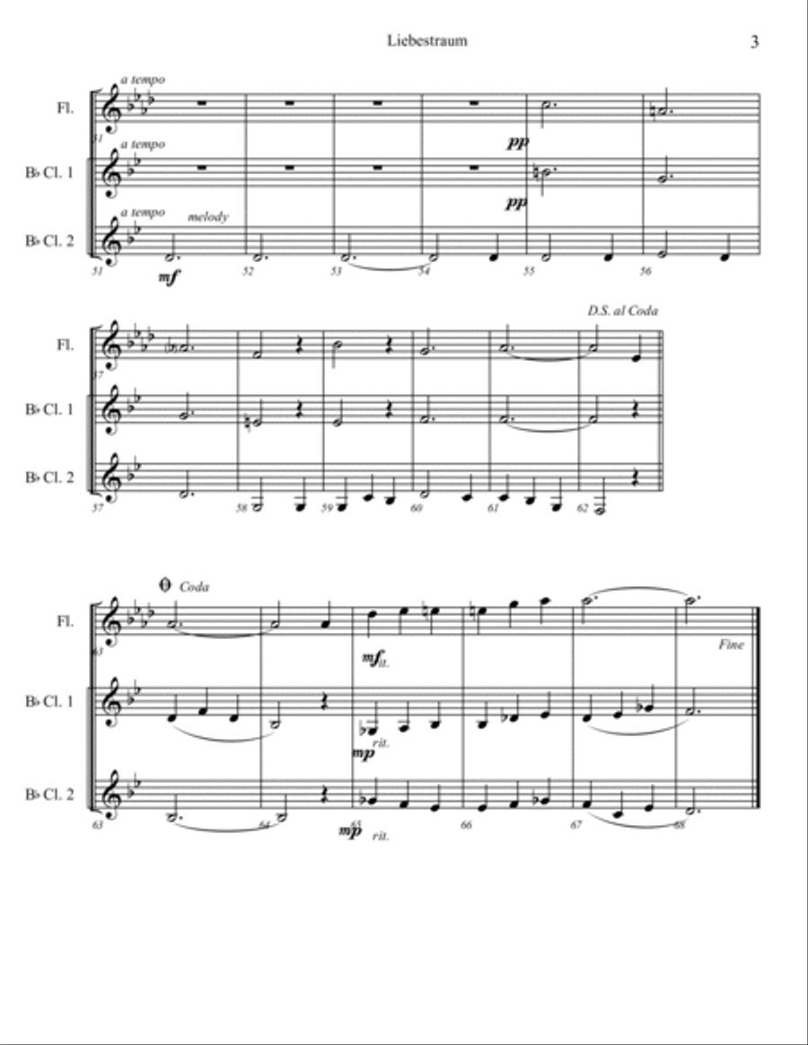 Liebestraum Liebestraum Woodwind Trio scores gallery preview page 4