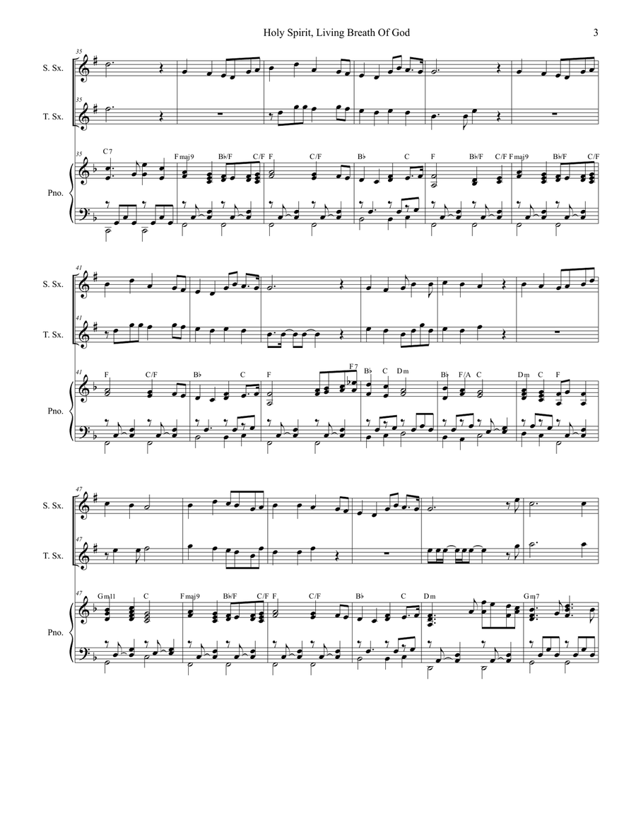 Holy Spirit, Living Breath Of God Woodwind Duet scores gallery preview page 3