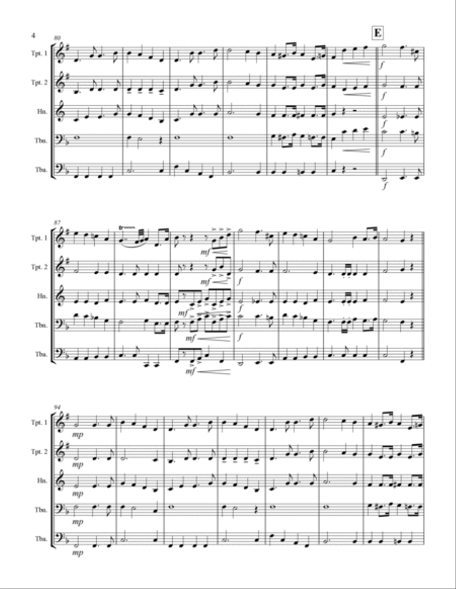 Wedding Processional & Recessional (for Brass Quintet) Brass Quintet scores gallery preview page 5