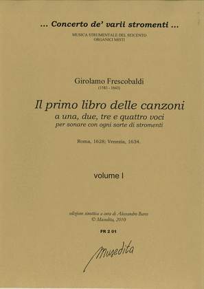 Book cover for Il primo libro delle canzoni da sonare a una, due, tre e quattro voci (Roma, 1628; Venezia, 1634)