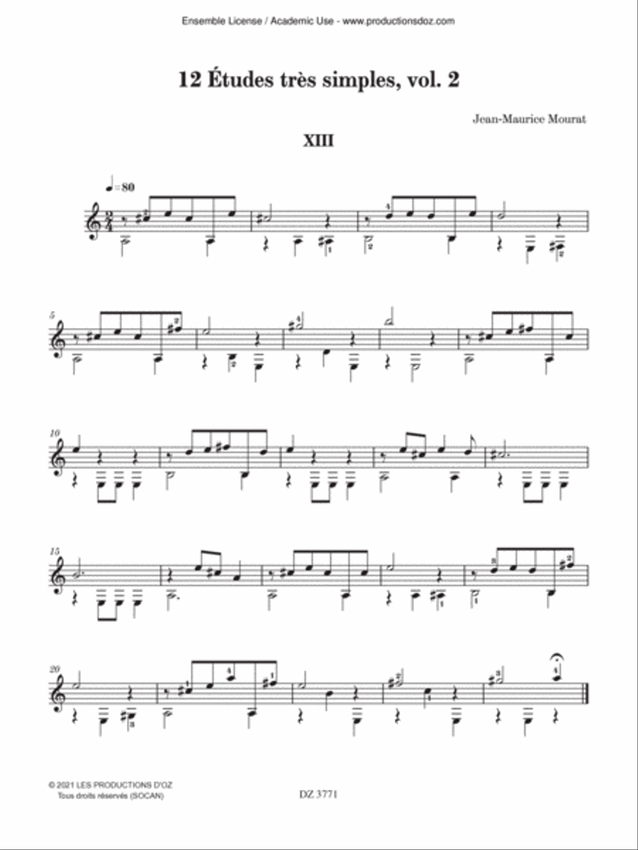 12 Études très simples, vol. 2 Classical Guitar scores gallery preview page 3