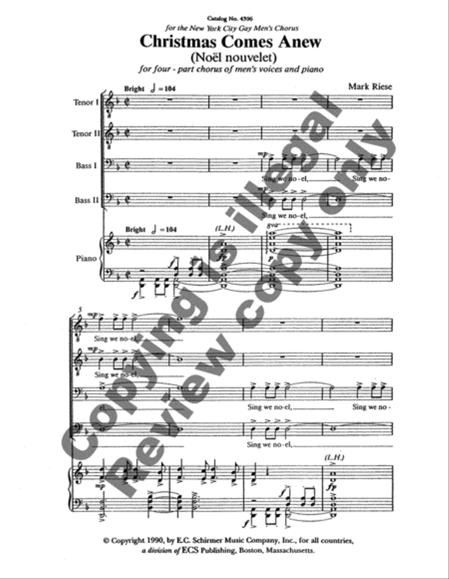 Christmas Comes Anew (Noel Nouvelet) TTBB scores gallery preview page 3