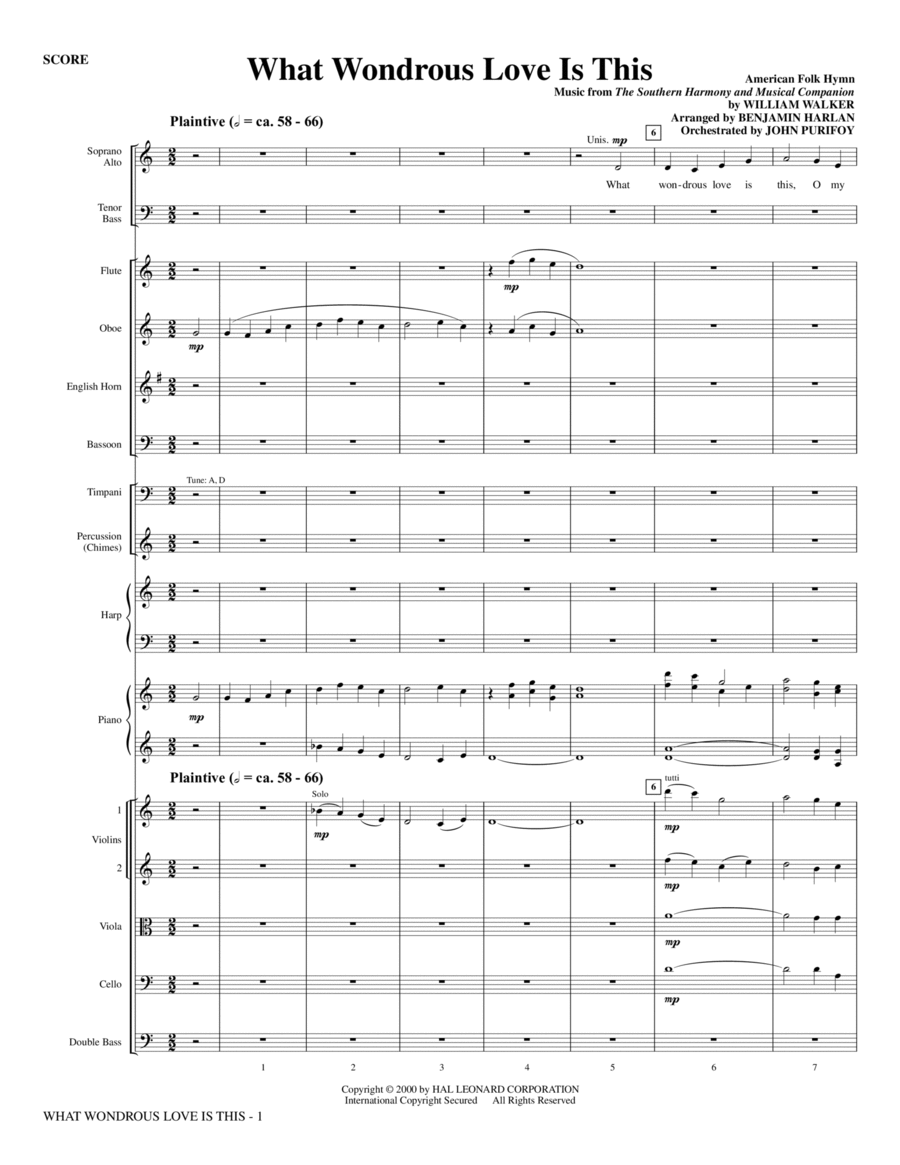 What Wondrous Love Is This (see Bonustrax 00102360) - Full Score Choir scores gallery preview page 1
