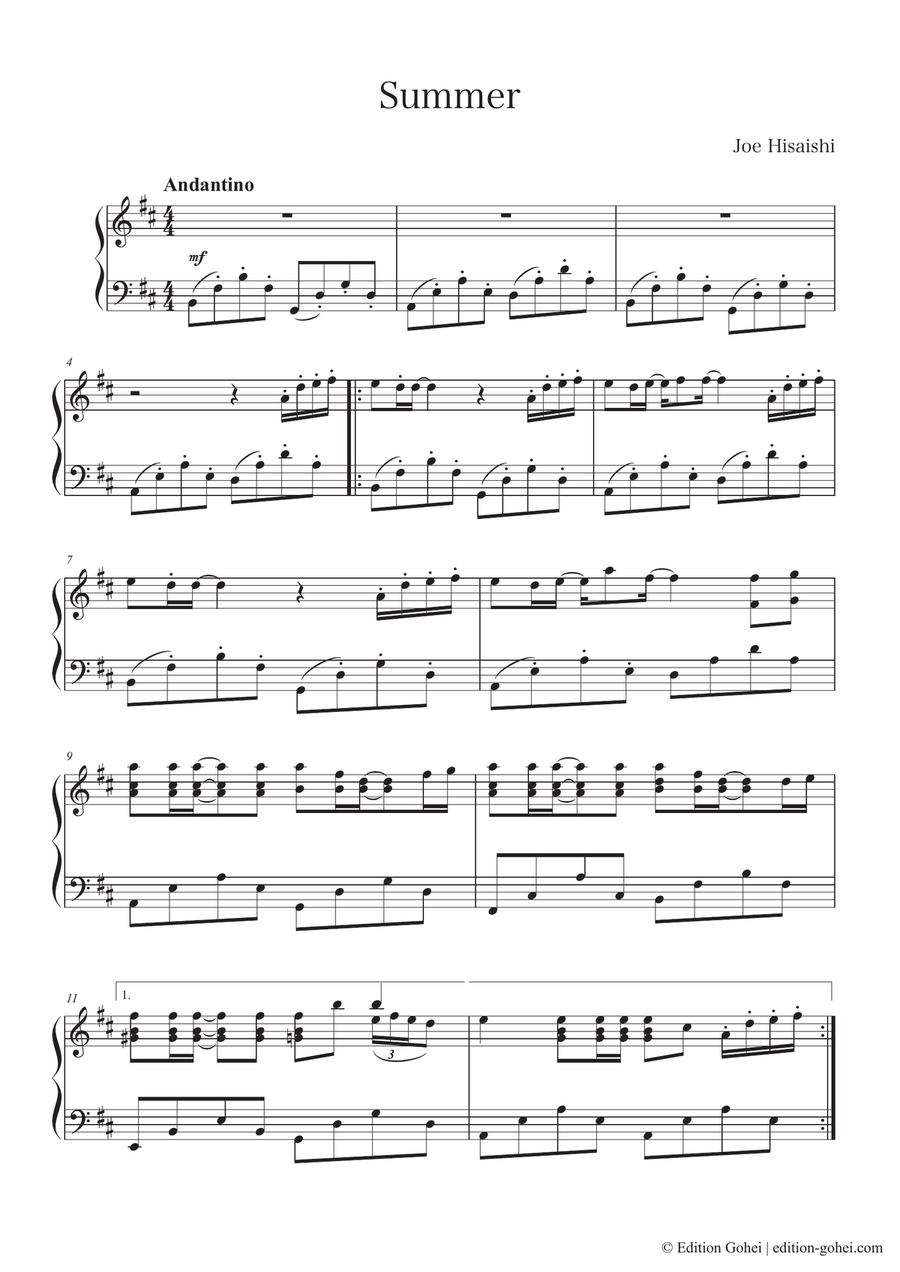 Summer Summer Piano Solo scores gallery preview page 1