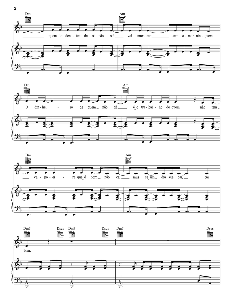 Berimbau Piano, Vocal, Guitar scores gallery preview page 2