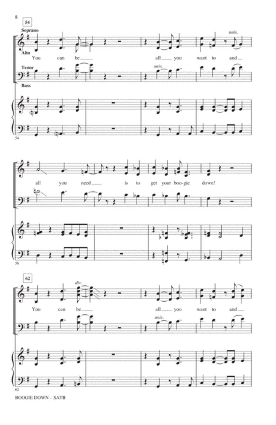 Boogie Down 4-Part scores gallery preview page 6