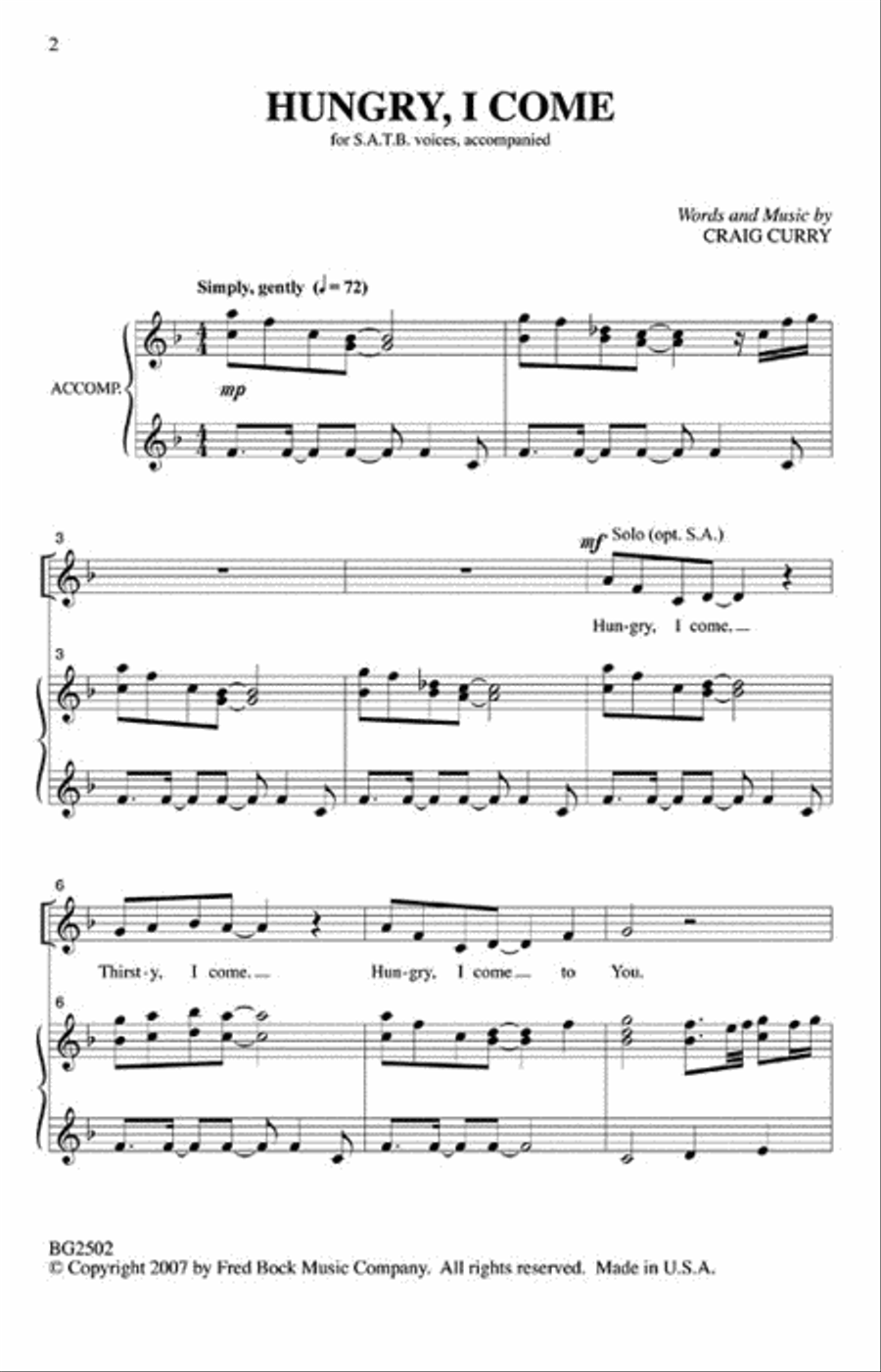 Hungry, I Come Hungry, I Come 4-Part scores gallery preview page 2