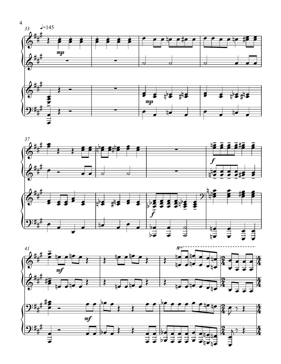 Bohemian Rhapsody 1 Piano, 4-Hands scores gallery preview page 5