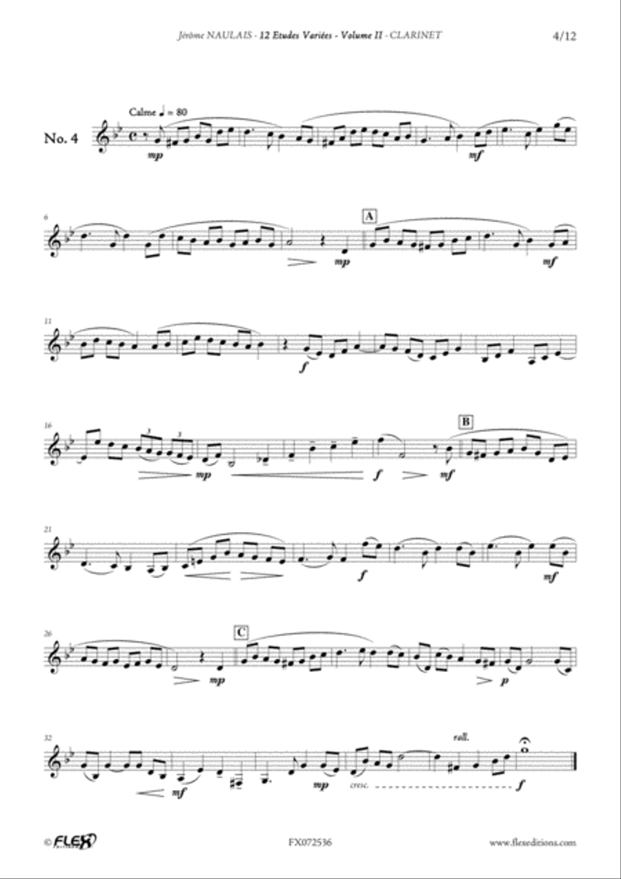 12 Etudes Variees - Volume II B-Flat Clarinet scores gallery preview page 5