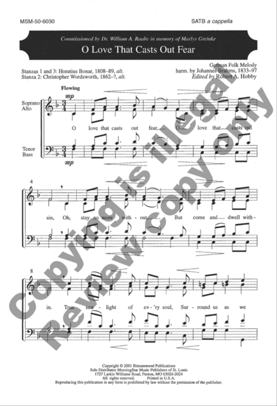 O Love that Casts out Fear 4-Part scores gallery preview page 5