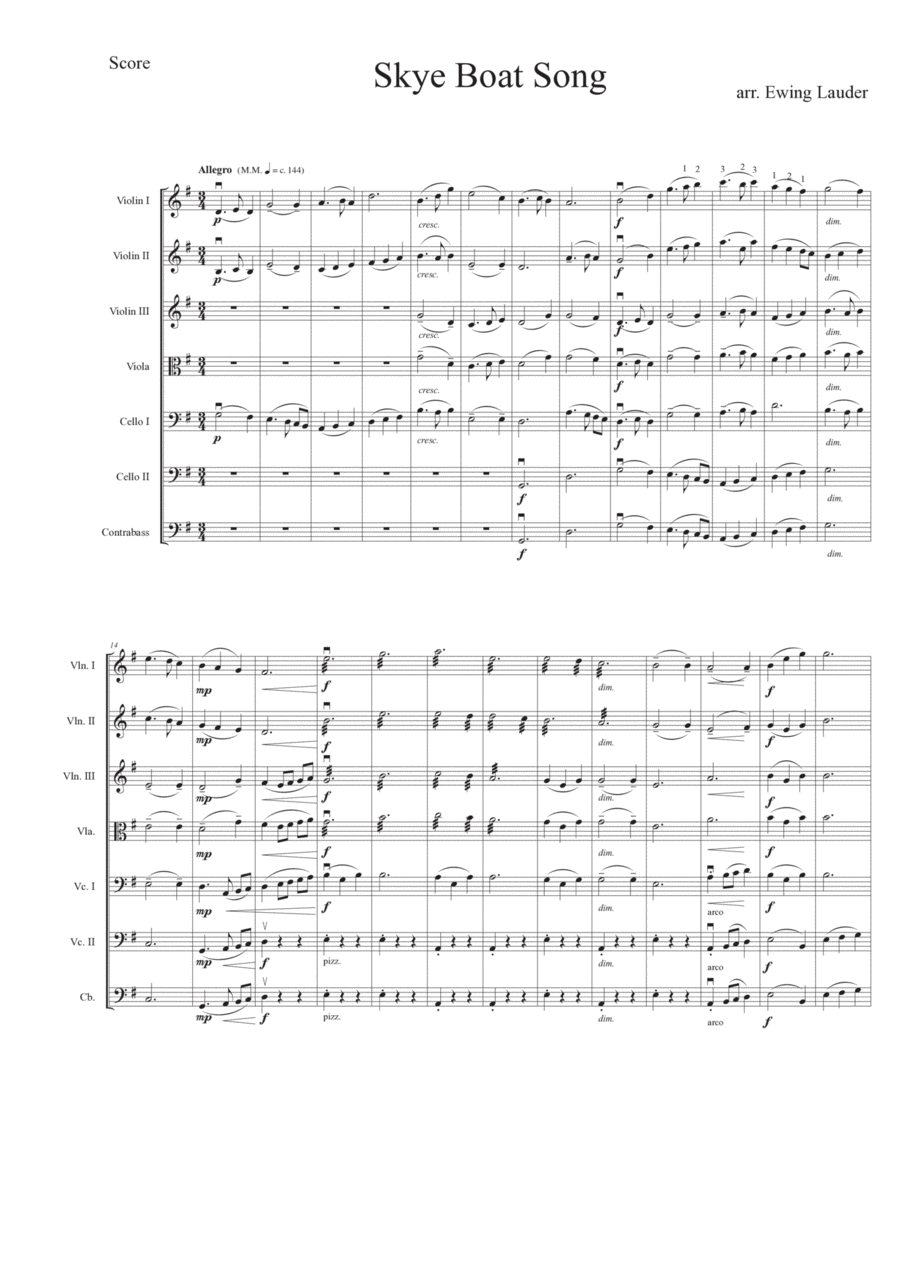 Skye Boat Song Skye Boat Song String Orchestra scores gallery preview page 1
