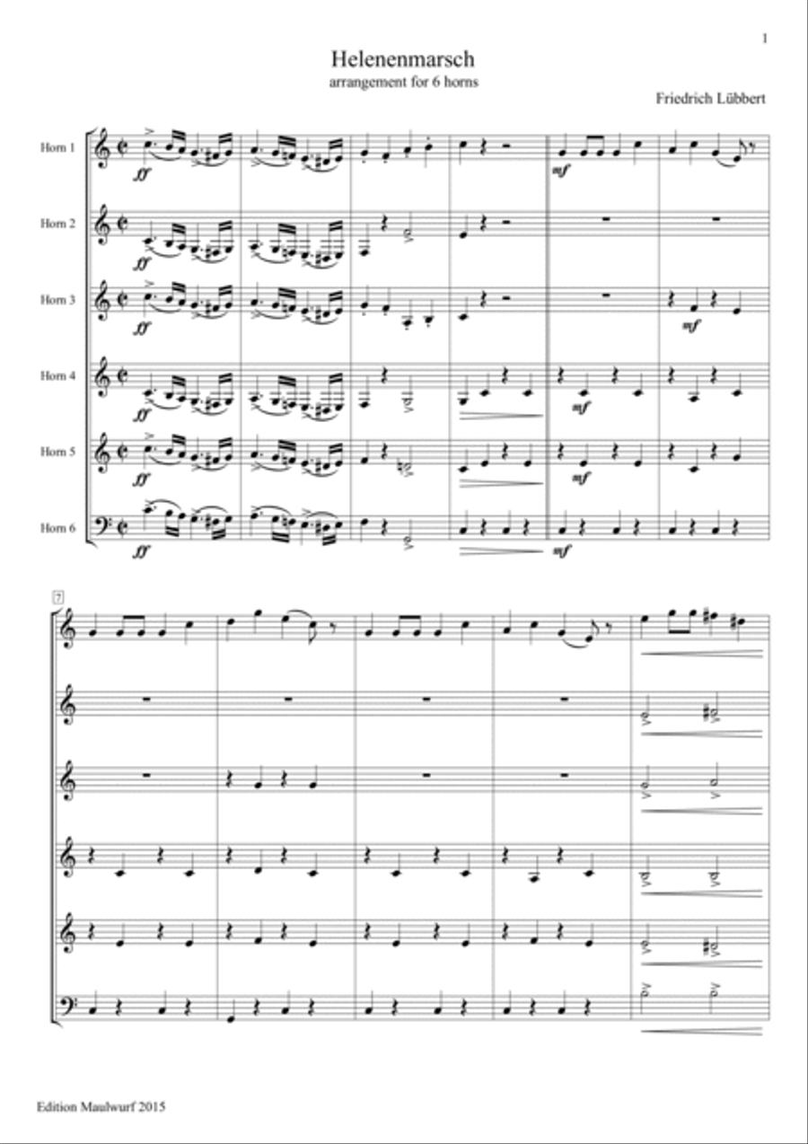 Helenenmarsch Horn scores gallery preview page 3