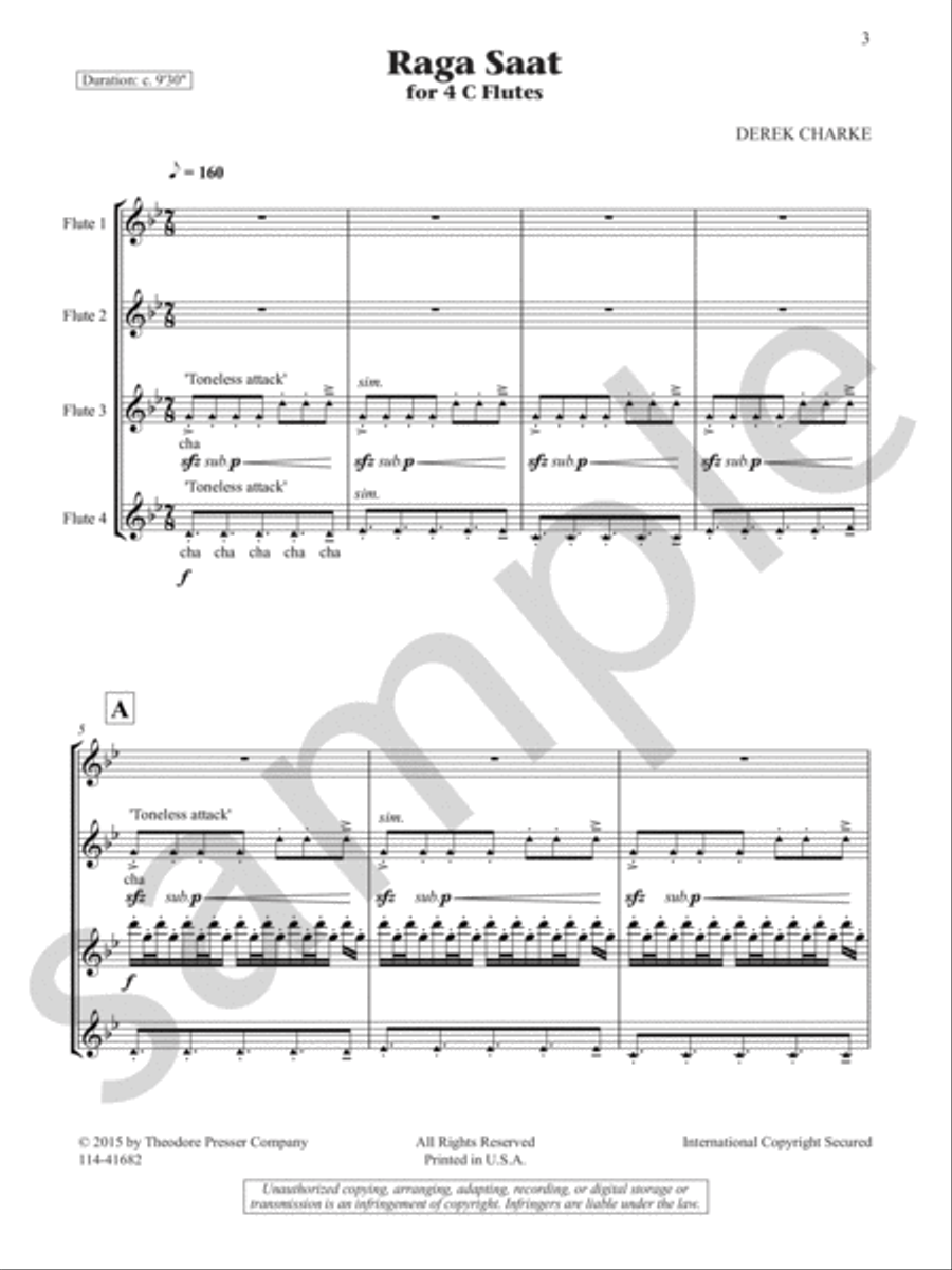 Raga Saat Flute Quartet scores gallery preview page 3