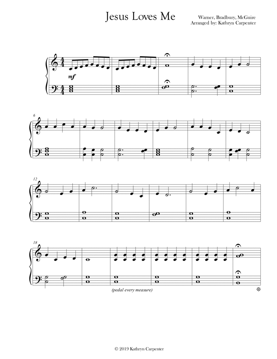 Jesus Loves me (Piano, Level 1) Piano Method scores gallery preview page 1