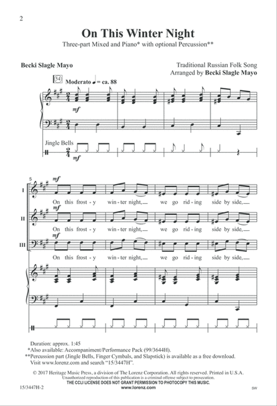 On This Winter Night On This Winter Night 3-Part scores gallery preview page 2