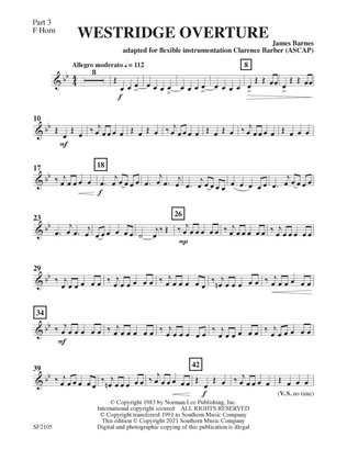 Westridge Overture - Horn 3 in F
