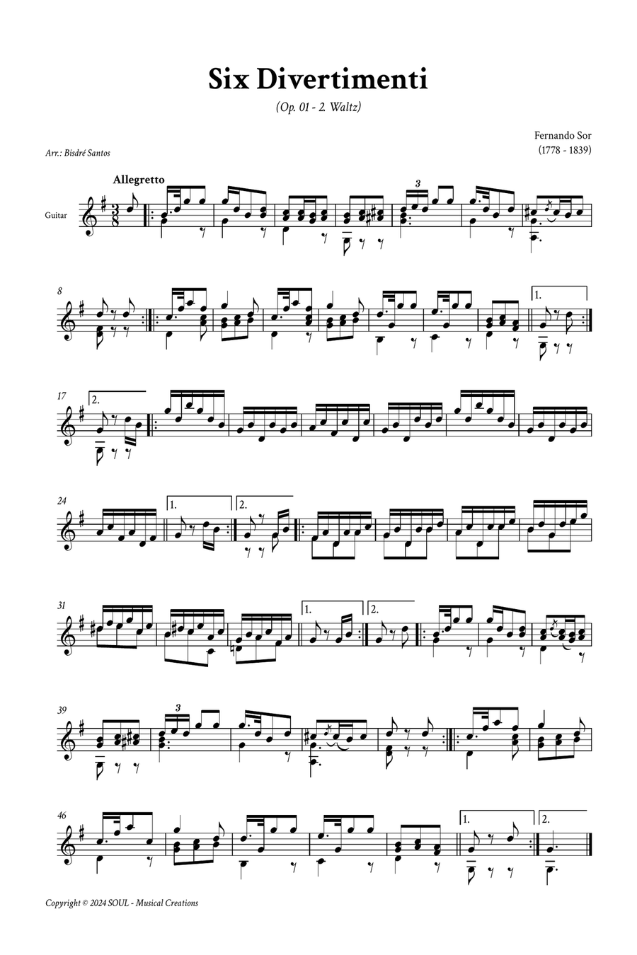 Six Divertimenti - Opus 01 Acoustic Guitar scores gallery preview page 3