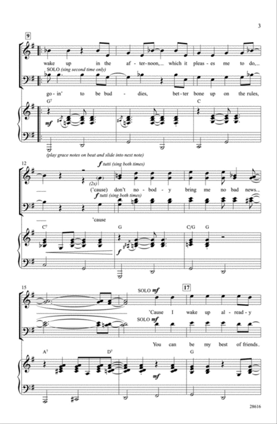 Don't Nobody Bring Me No Bad News 4-Part scores gallery preview page 3