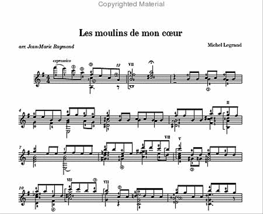 Les moulins de mon cœur Les moulins de mon cœur Classical Guitar scores gallery preview page 2