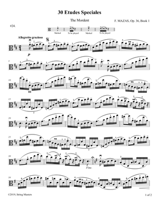 Book cover for Mazas, Etudes for Viola Op 36, Book 1, No.24