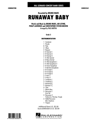 Book cover for Runaway Baby - Full Score