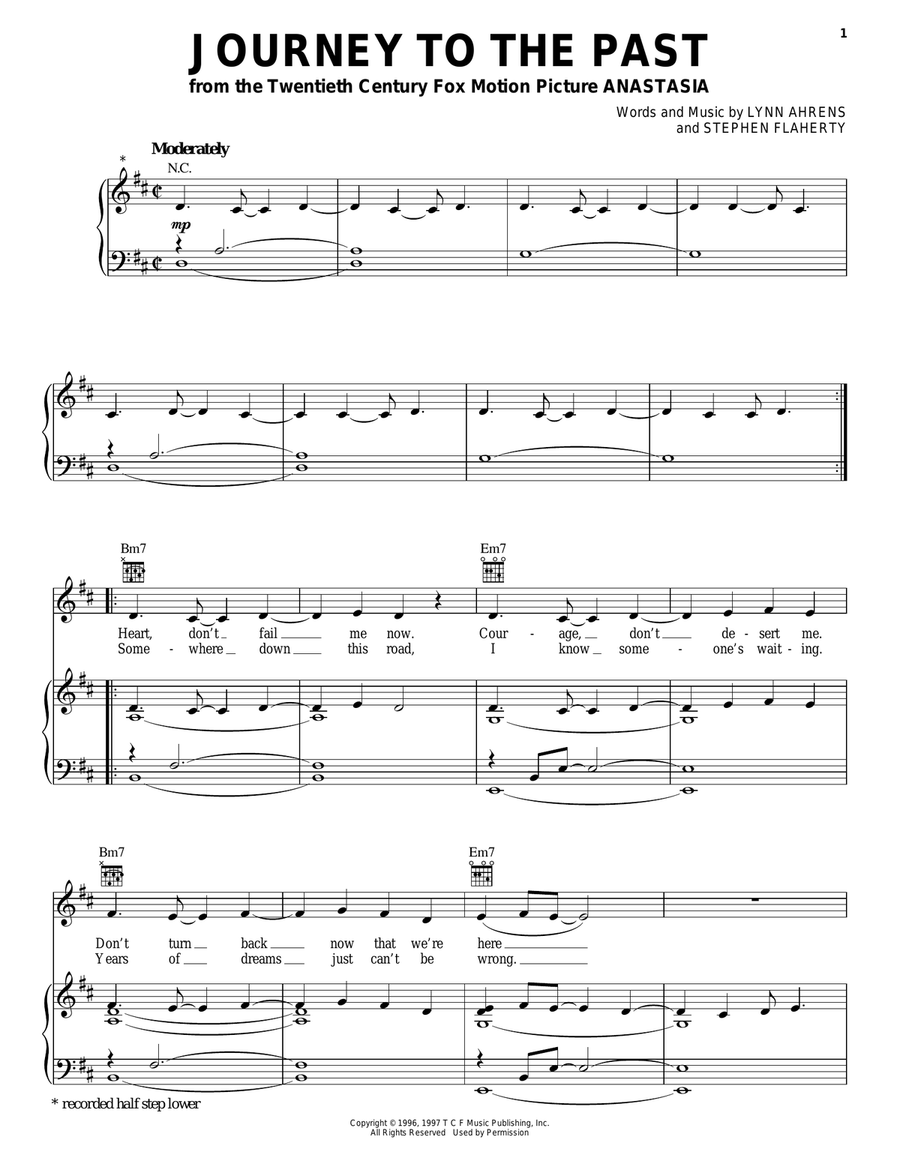 Journey To The Past (from Anastasia) Guitar scores gallery preview page 1