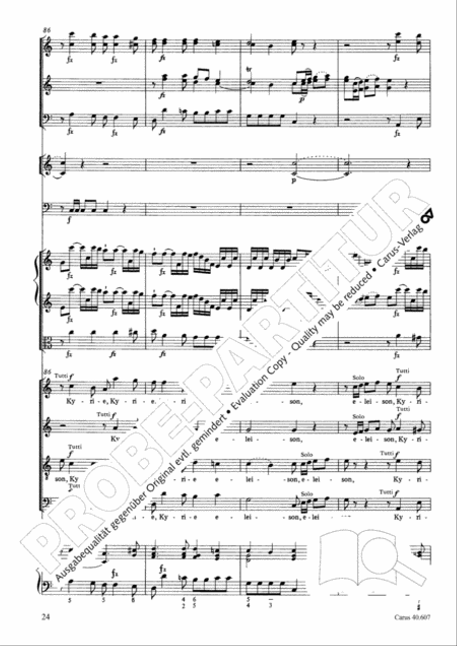 Mass in time of war (Missa in tempore belli) 4-Part scores gallery preview page 35