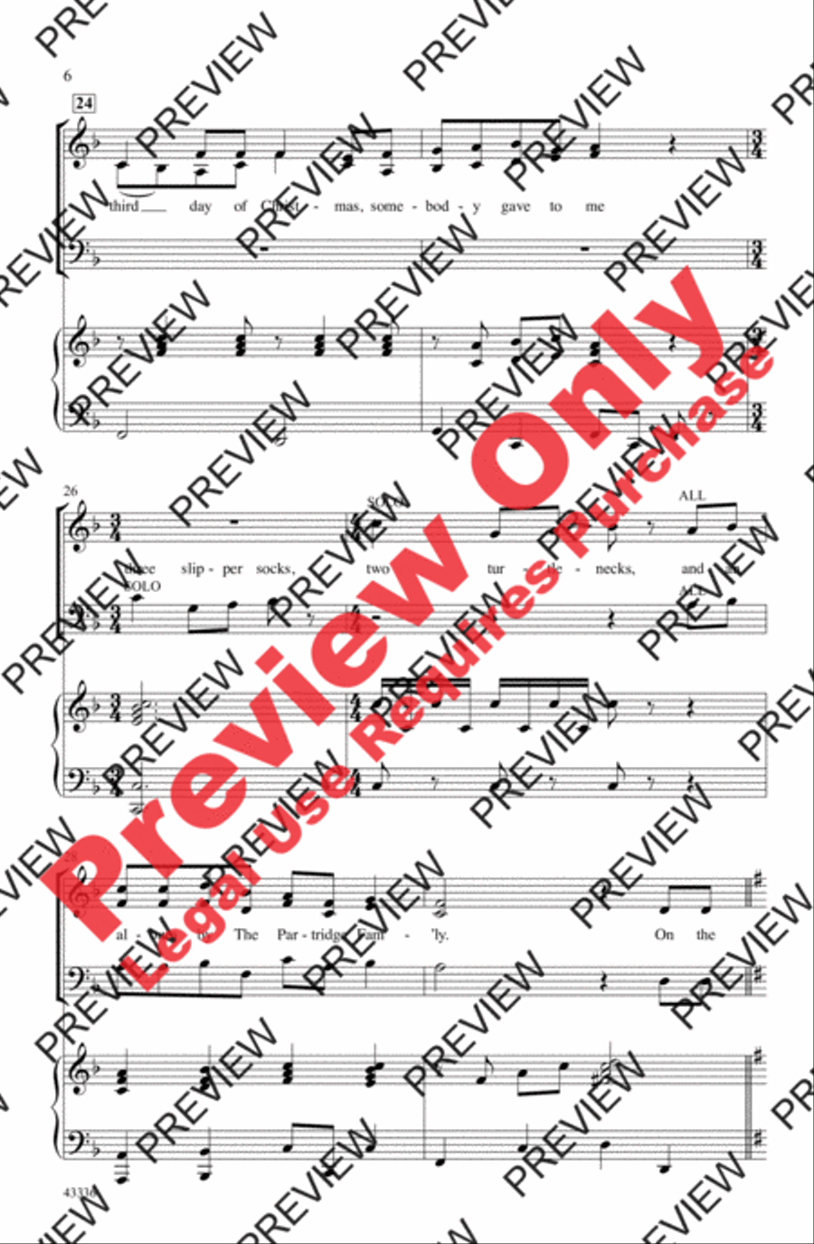 The Twelve Days of a Regifted Christmas 3-Part scores gallery preview page 6