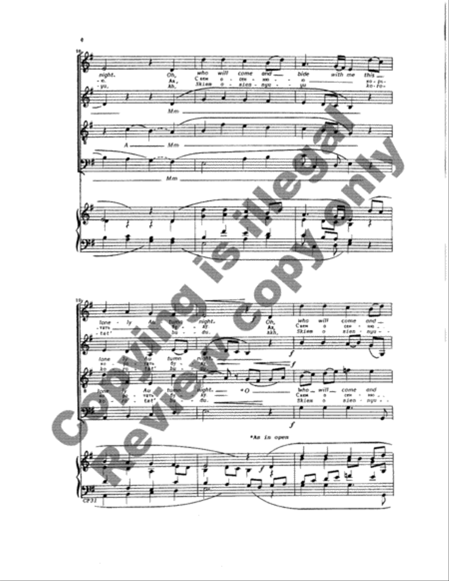 Two Russian Folk Songs 4-Part scores gallery preview page 4