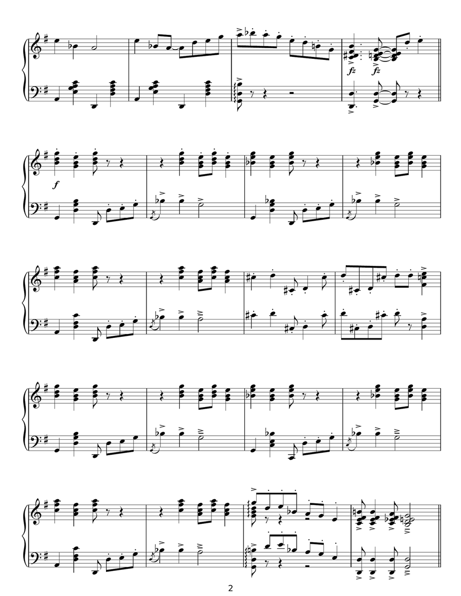Jazz Pizzicato Piano Solo scores gallery preview page 2
