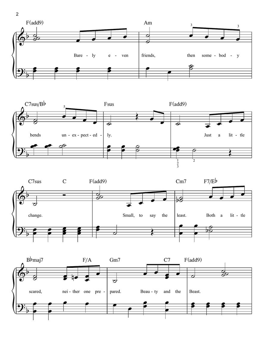Beauty And The Beast Easy Piano scores gallery preview page 2