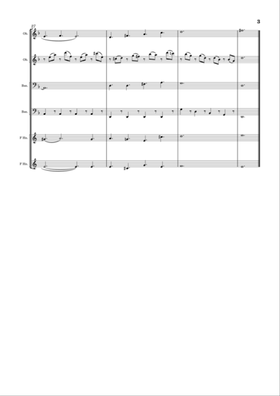 Lacrimosa (from Requiem in D minor, K. 626) for Wind Sextet Woodwind Ensemble scores gallery preview page 4