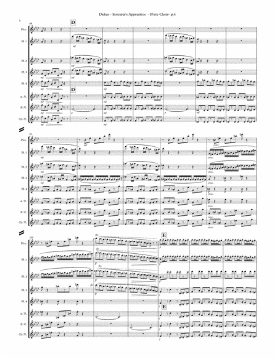 Sorcerer's Apprentice Flute Choir scores gallery preview page 6