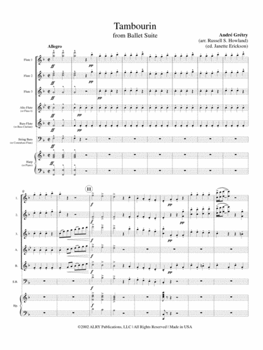 Tambourin from Ballet Suite for Flute Choir image number null