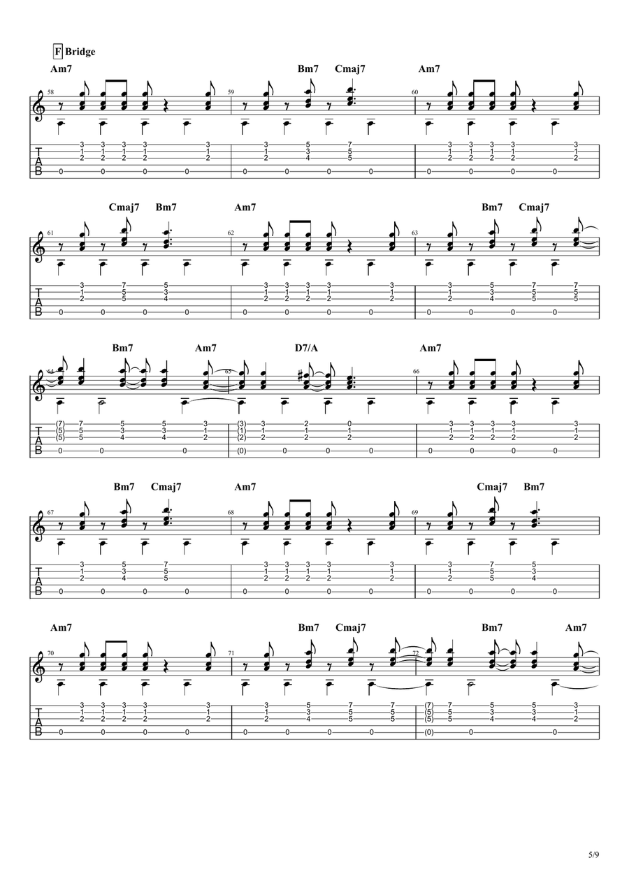 Ride Like The Wind Guitar Tablature scores gallery preview page 5
