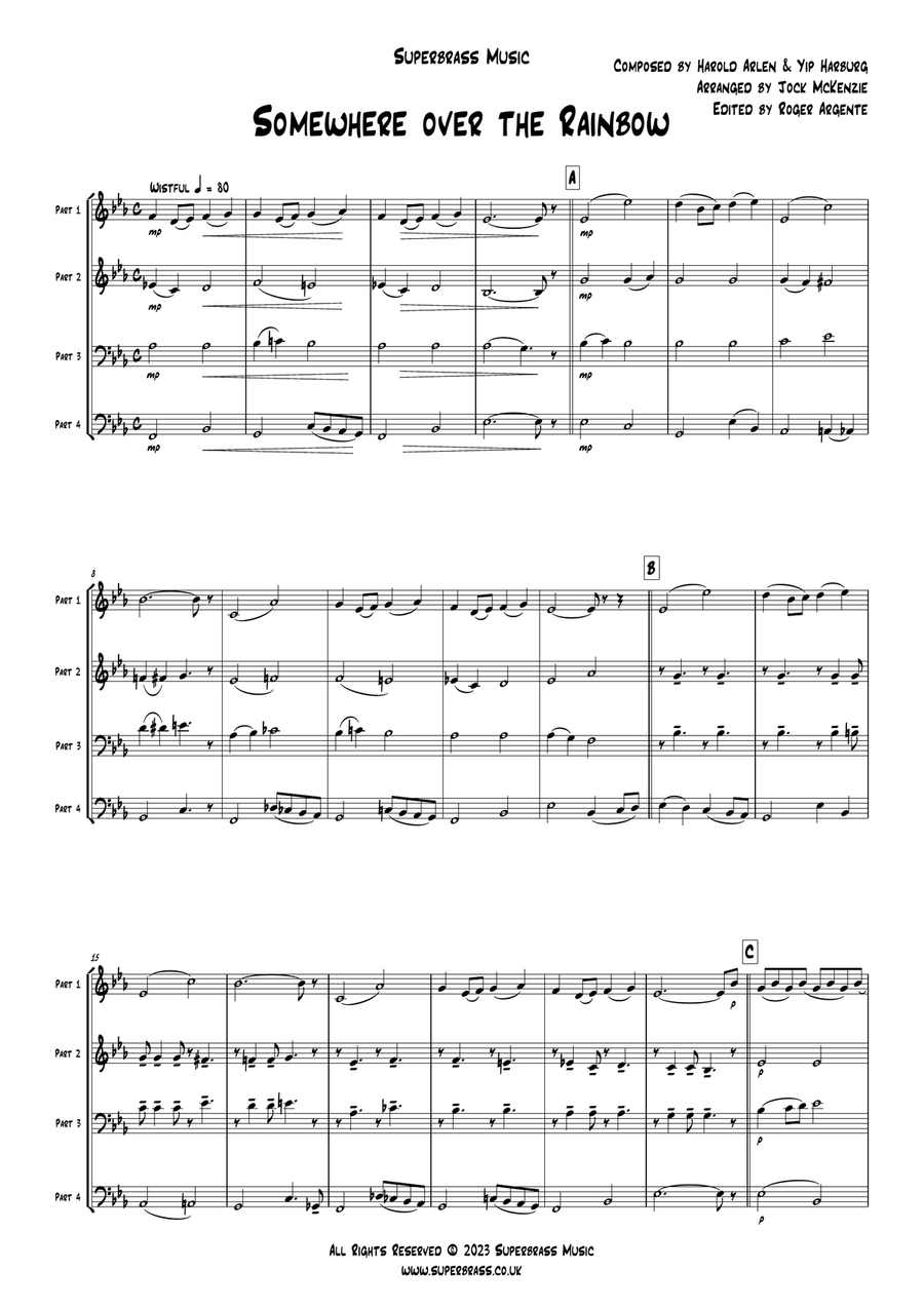 Over The Rainbow Brass Quartet scores gallery preview page 3