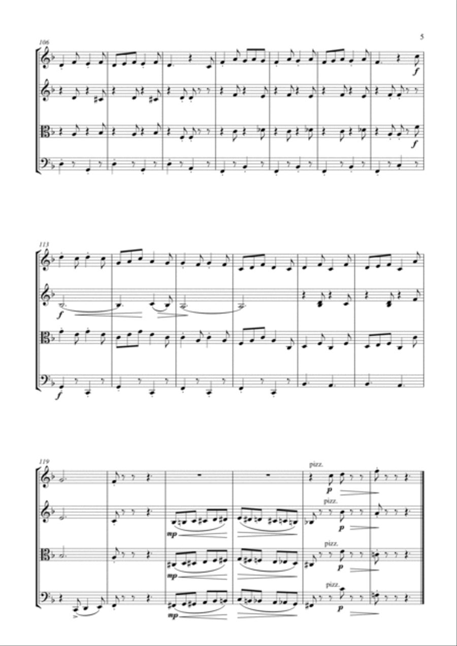 The Teddy Bears' Picnic for String Quartet String Quartet scores gallery preview page 5
