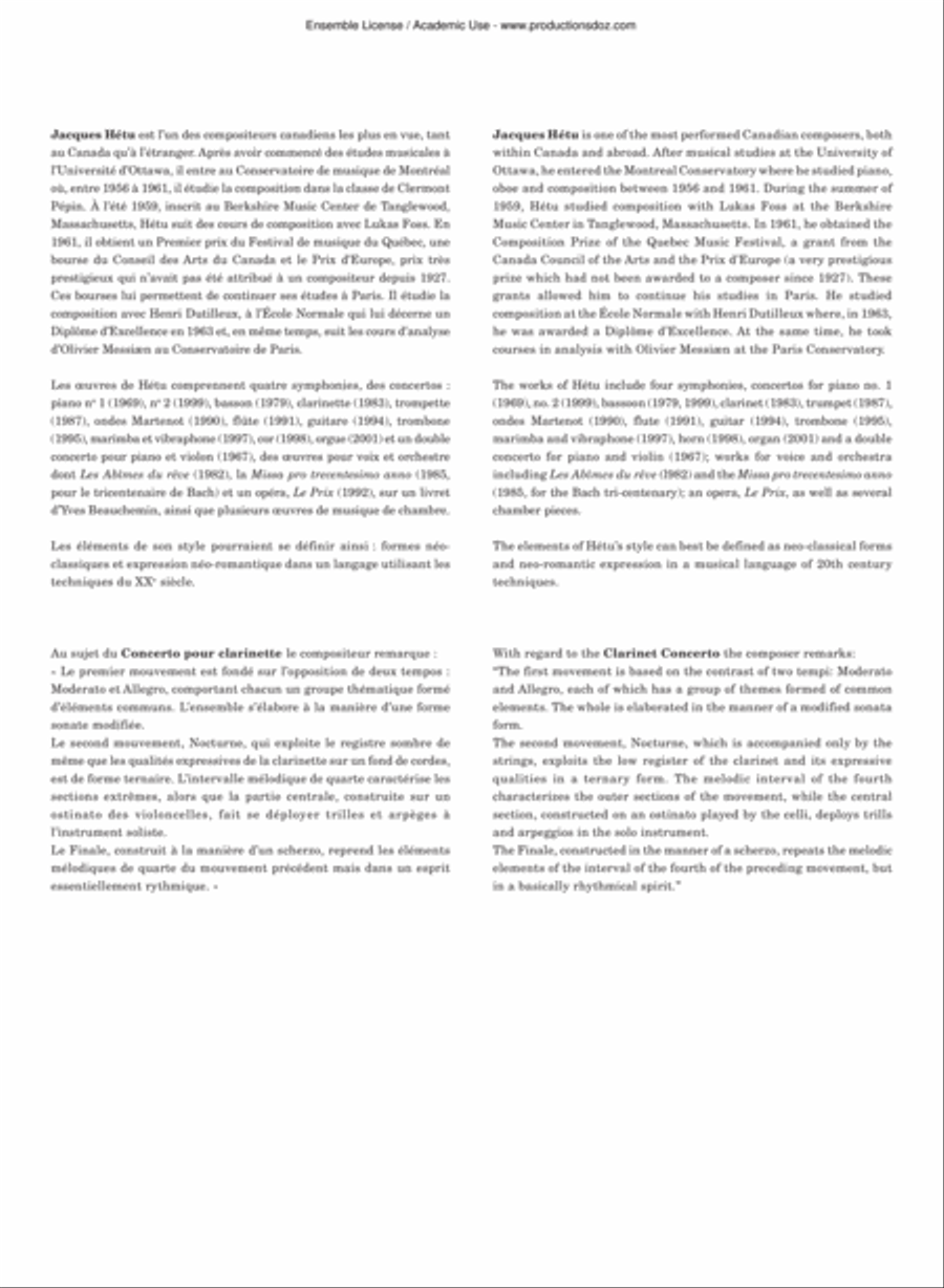Concerto pour clarinette Orchestra scores gallery preview page 2