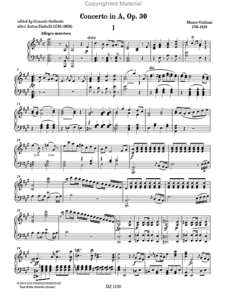 Concerto in A, opus 30 (réduction de piano)