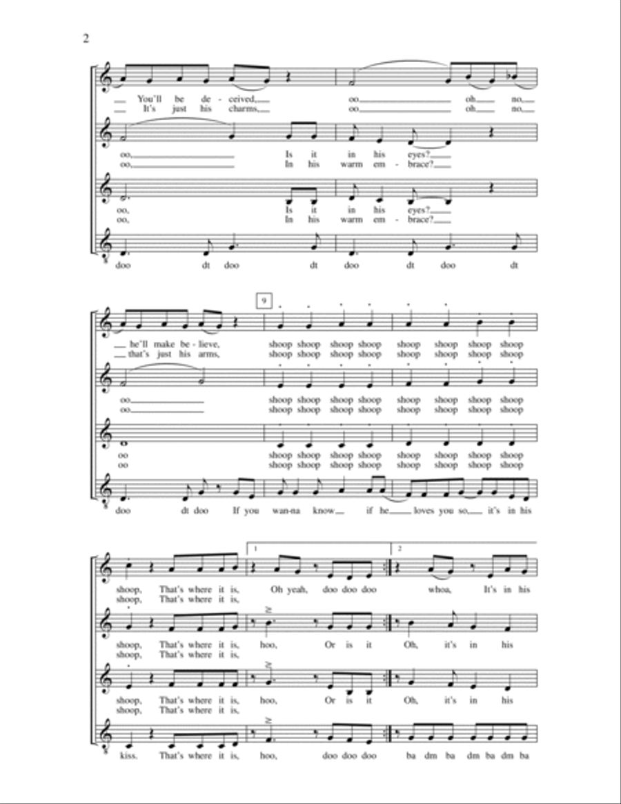 The Shoop Shoop Song (it's In His Kiss) SSAA scores gallery preview page 2
