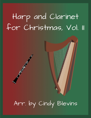 Book cover for Harp and Clarinet For Christmas, Vol. II, 14 arrangements