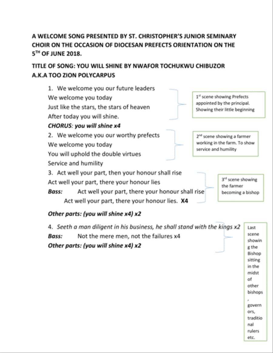 YOU WILL SHINE 3-Part scores gallery preview page 1