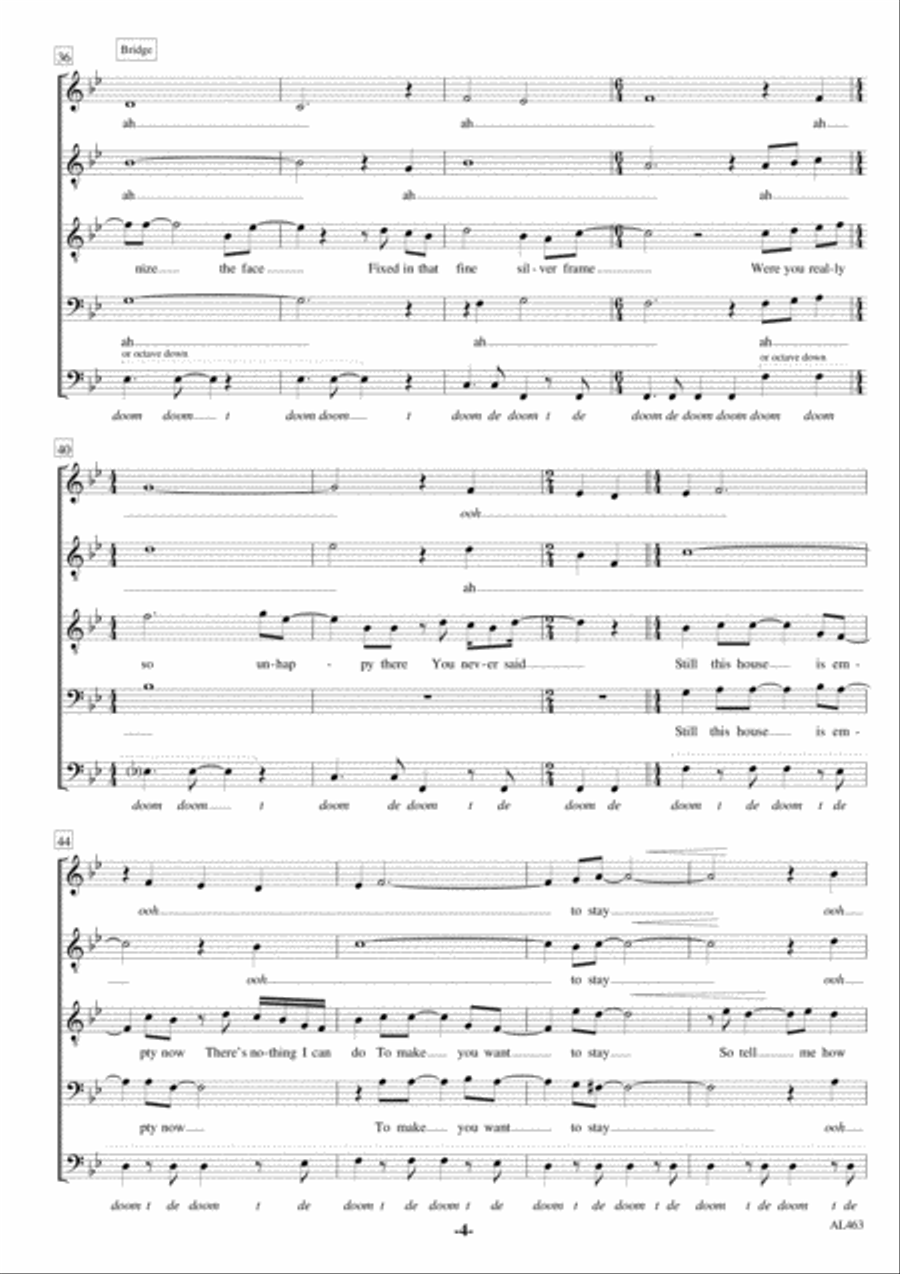 This House Is Empty Now by Elvis Costello - TTBB - Digital Sheet Music