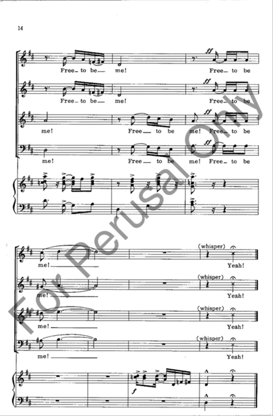 Free To Be Me 4-Part scores gallery preview page 14