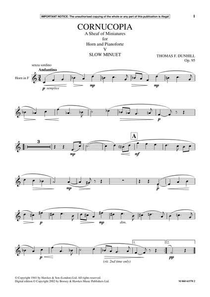 Cornucopia: A Sheaf Of Miniatures For Horn And Pianoforte (V)
